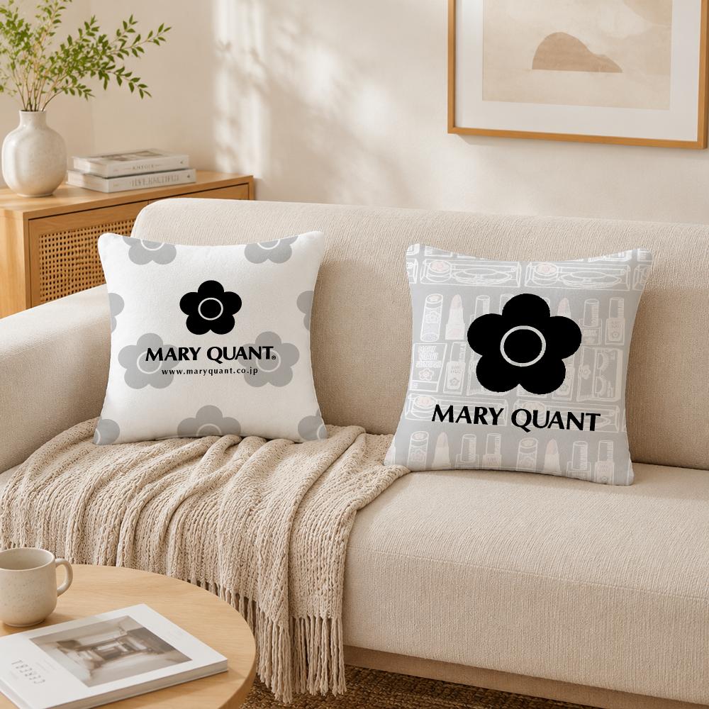Classic Logo Mmary Quant Cushion Cover Plush Decorative Pillow Case With Hidden Zipper Cutecore Room Decor For Home