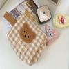 Cartoon Animal Curly Patch Bear Cosmetic Bag Cute Niche Female Storage Bag Student Portable Large Capacity Cotton Quilted Handba