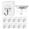 Adhesive Hook - AIMOONSA - Pack of 10 - Transparent - 15 Kg - Stainless Steel/Polycarbonate