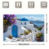 Greece Santorini Tapestry, Pattern Wall Hanging For Home Decoration Living Room, Bedroom And Study Room, Elegant Backdrop