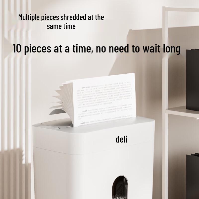 Deli GA160 10-Sheet P-4 Cross-Cut Paper Shredder CN plug (adapter included)