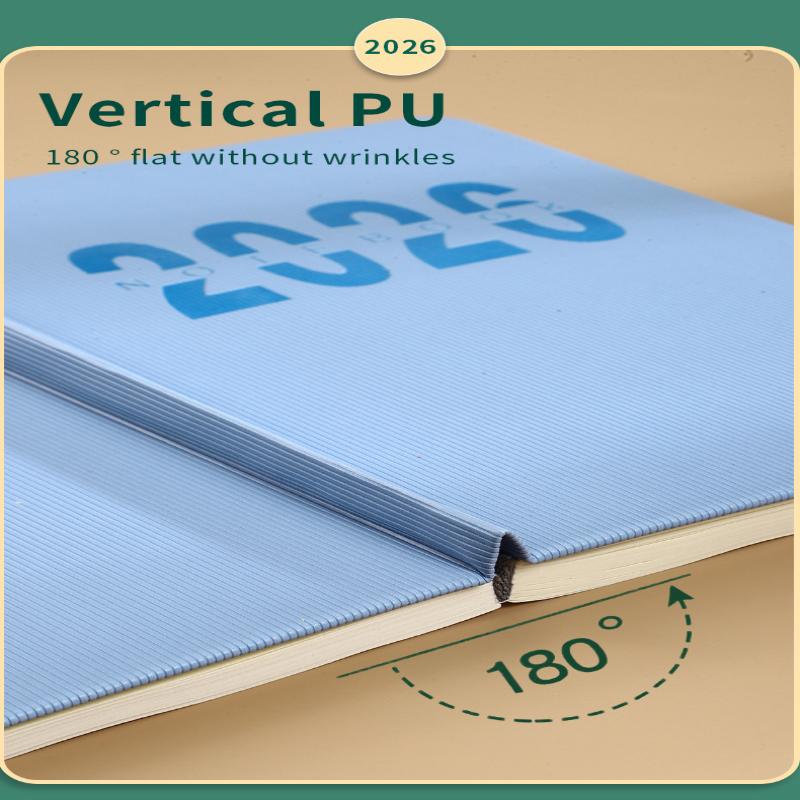 High-Quality 2026 Planner Notebook Daily Weekly Monthly Calendar Planner A5 Size With Faux Leather Cover For Business Student