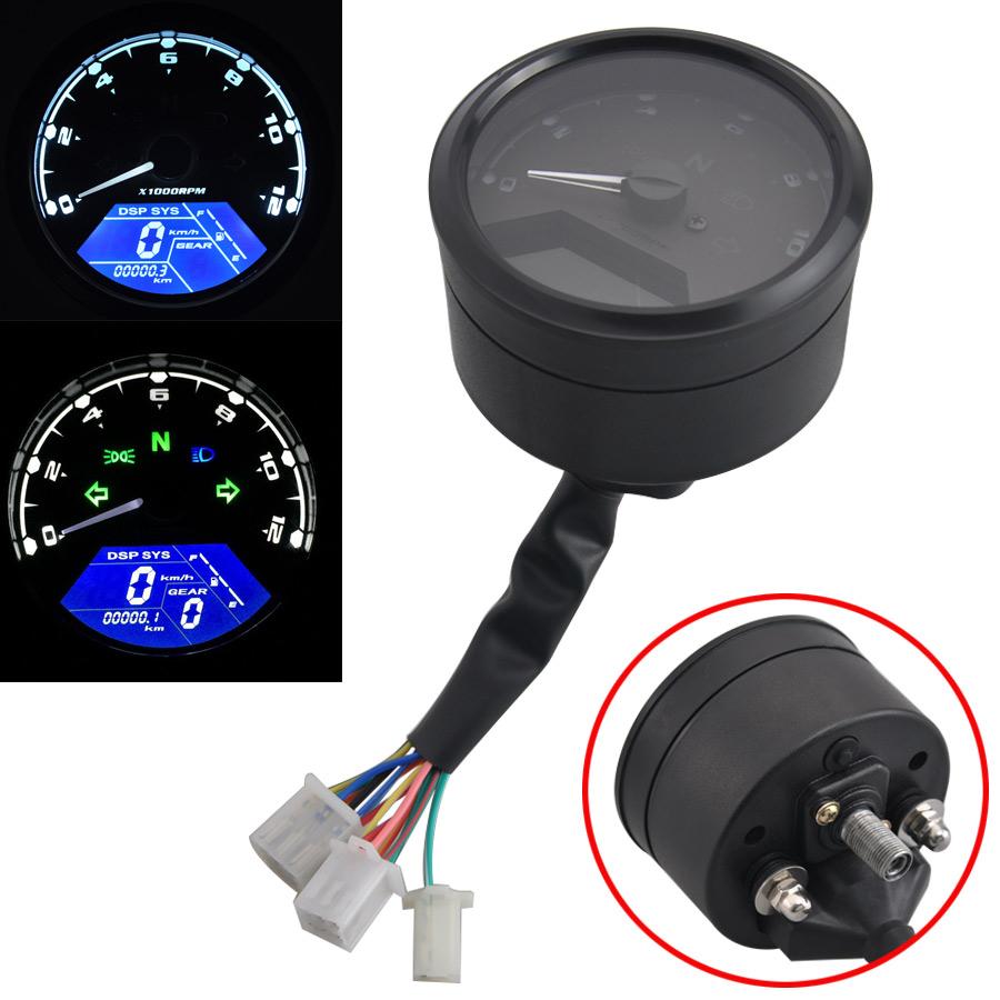 Motorcycle LCD Digital Odometer Tachometer Speedometer 2 - 4 Cylinders 12000rpm Moto Panel Speedometer Accessories Universal