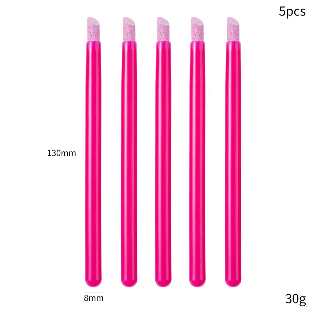 5Pcs Quartz Pen Nail  Cuticle Pushers Nail Polish Manicure Stick Nail Files Grinding Pen Dead Skin Remover for Natural Nail