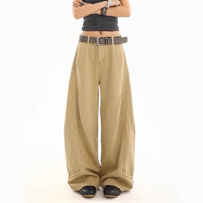 Retro Three-dimensional Tailoring Washed Overalls Men's and Women's Loose Straight Maillard Casual Deconstruction Pants