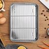 Stainless Steel Food Cooling Tray Food-Grade Draining Oil Pan Baking Pan with Rack  Oven Use
