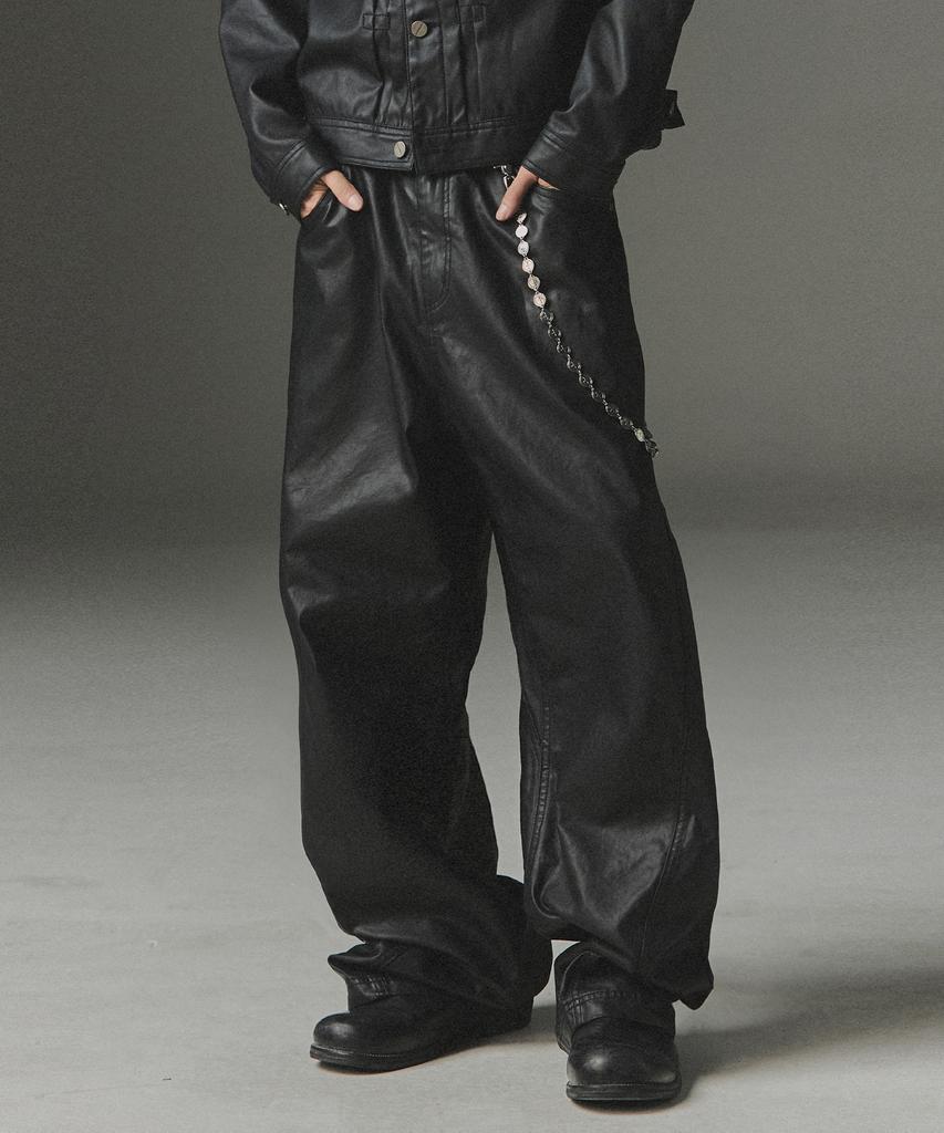 NOT4NERD Gecoate Gebogen Broek - Zwart