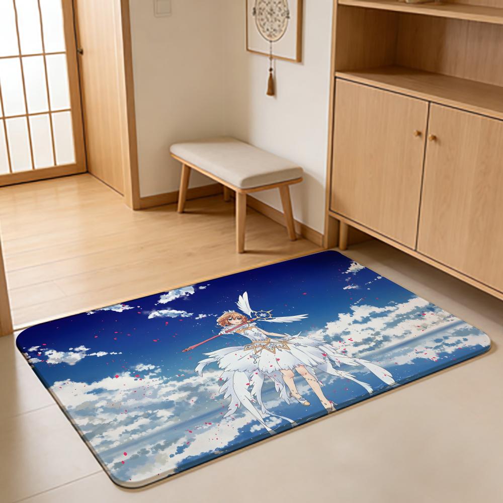 ANIME C-Cardcaptor Sakura Floor Mat Absorbent Floor Mat Non-Slip Entrance Rug for Bathrooms Restrooms and Toilets