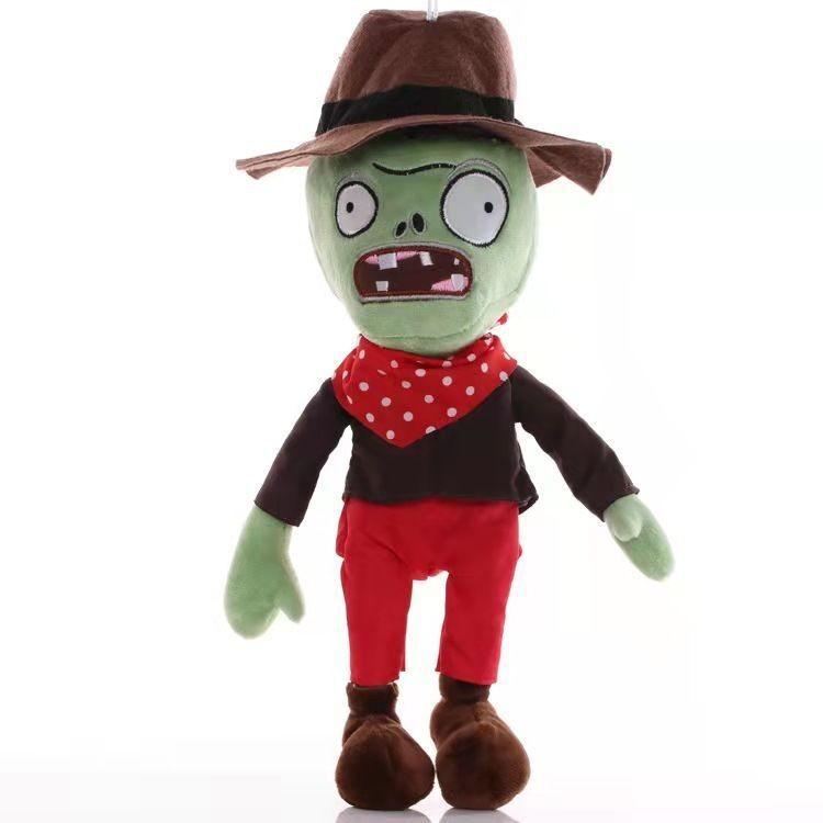 Plants Vs Zombies Sports Newspaper Roadblock Iron Bucket Zombie Plush Toy Doll For Kids And Collectors