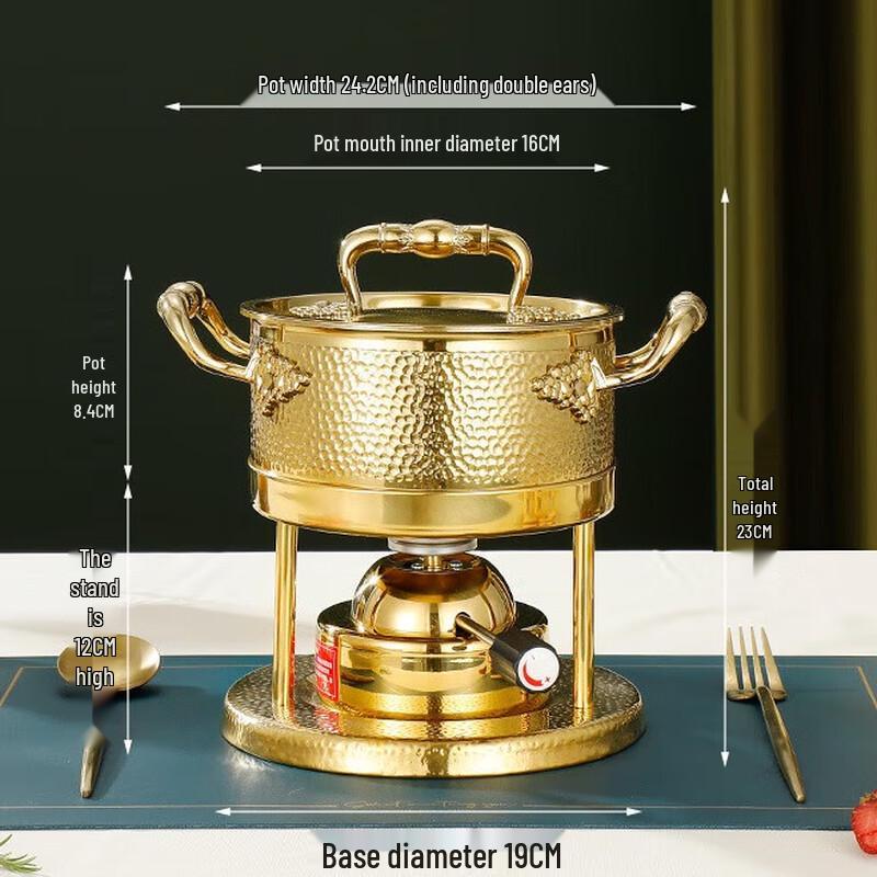 Yoshida Craftsman Gold 3-Piece Mini Hot Pot Set