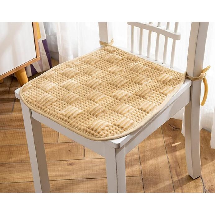 4 Pack Flannel Chair Cushion for Desk Chair Soft Plush Nonslip Seat Cushions Washable Kitchen Dining Chair Pads with Ties Office Car Sitting Chair