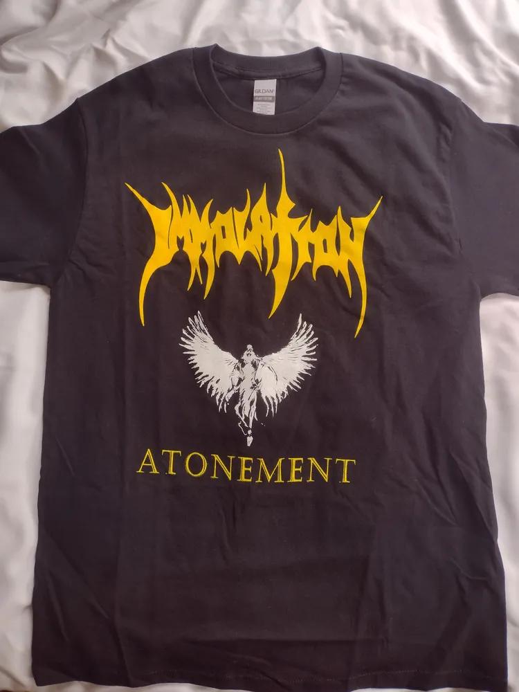 Унисекс хлопковая футболка с коротким рукавом и круглым вырезом Immolation Atonement L