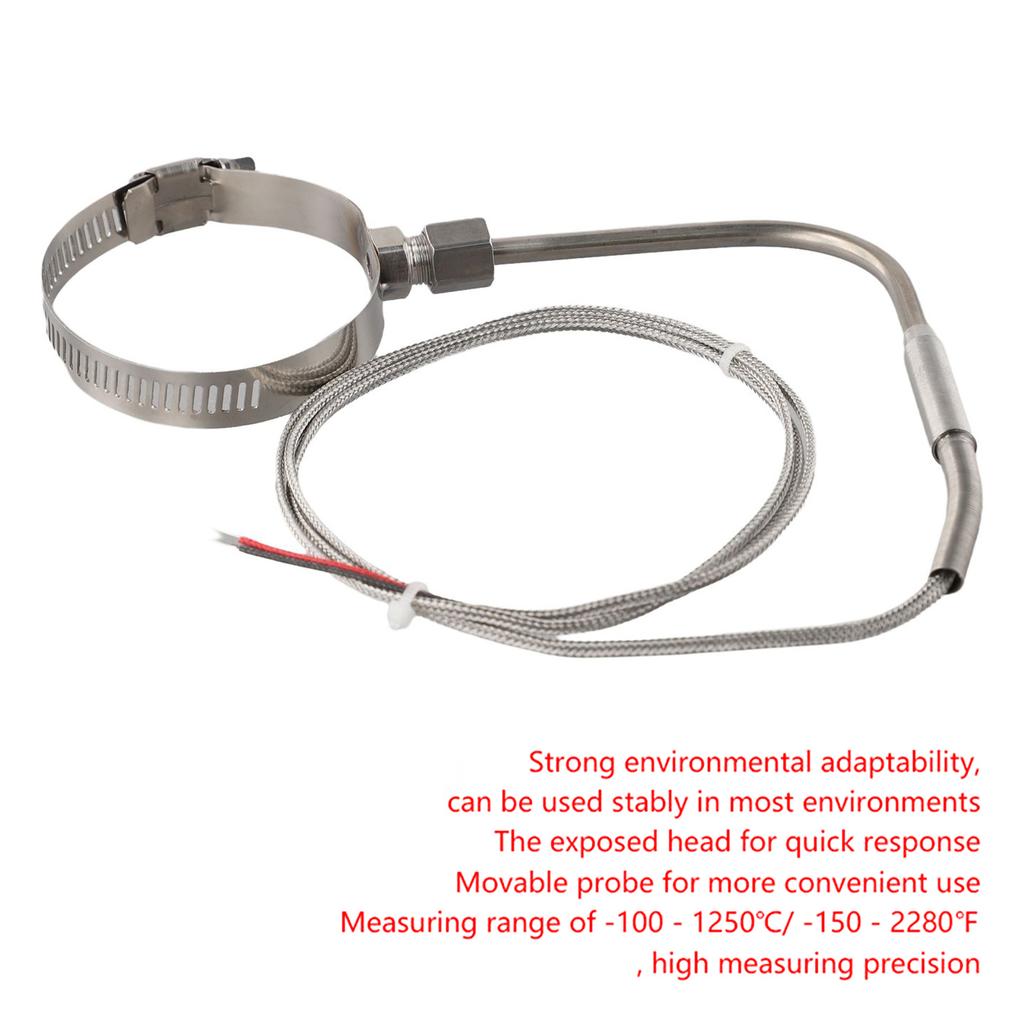 EGT K-Type Temperature Sensor Thermocouple Right-angle 80mmx5mm Temperature Probe 3.3 Feet/1 Meter Long 100-1250°C/-150-2280°F
