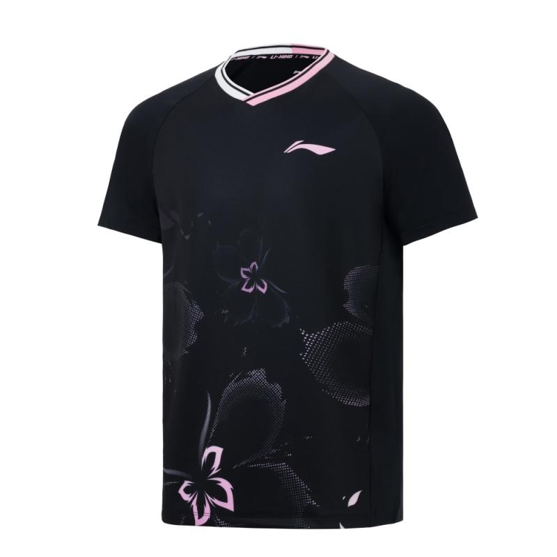 Men's Li-Ning Badminton Collection Badminton Jerseys Unisex Obsidian Black V-neck Thin