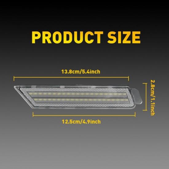 2 Peças LED Luz Marcadora Lateral do Para-choque Fumê Conjunto Dianteiro Para 2010-2015 Chevy Camaro