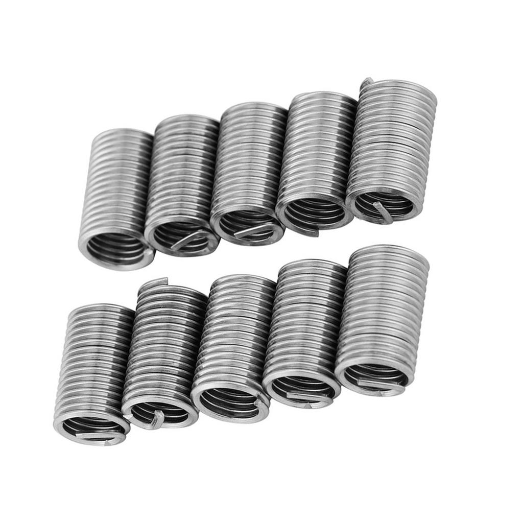 10 Pcs 304 Stainless Steel Wire Screw Sleeve Inserts Thread Repair Kit M8x1.25x3D