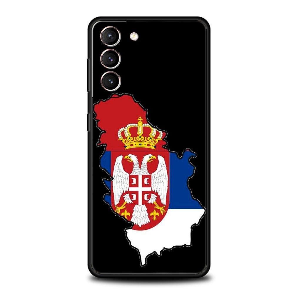 Serbien Flagge Abzeichen Handyhülle Für Samsung Galaxy S25 Edge S24 S23 S22 S21 Ultra S20 FE 5G S10 S10E S9 Plus Weiche TPU Hülle