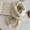 Autumn and Winter Women's Knitted Scarf Winter Warm Thickened Solid Student Fried Dough Twists Scarf