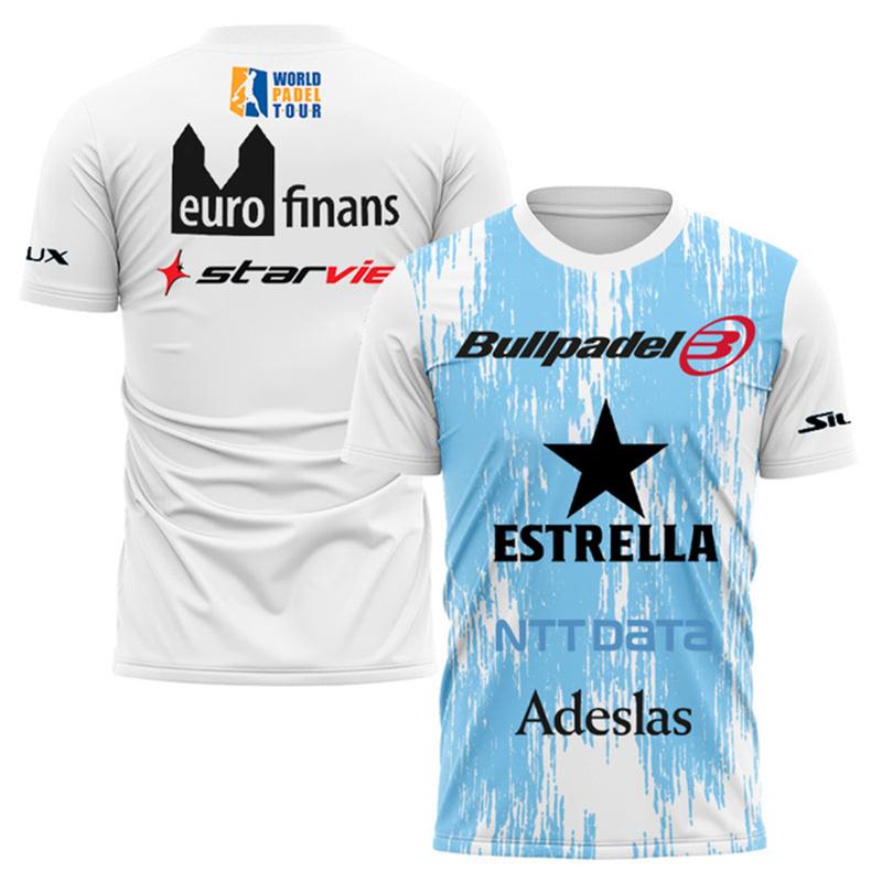 Zengyanqin01 2025 NIEUW Zomer Sneldrogend Ademend Padel Tennis Training T-shirt voor Heren Nieuw Wereld Padel Fan T-shirt Gewatteerd Trainingspak XL
