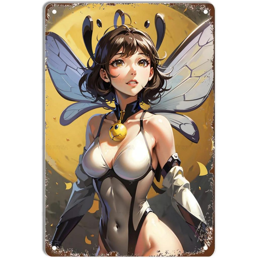 Fox Anime Pinup Girls Metal Tin Signs Wall Decoration Plaque Vintage Poster Iron Painting for Man Cave Home Cafe Garden Club Bar