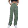 Women High Waisted Cargo Pants Y2K Trousers Wide Leg Casual Pants with 8 Pockets