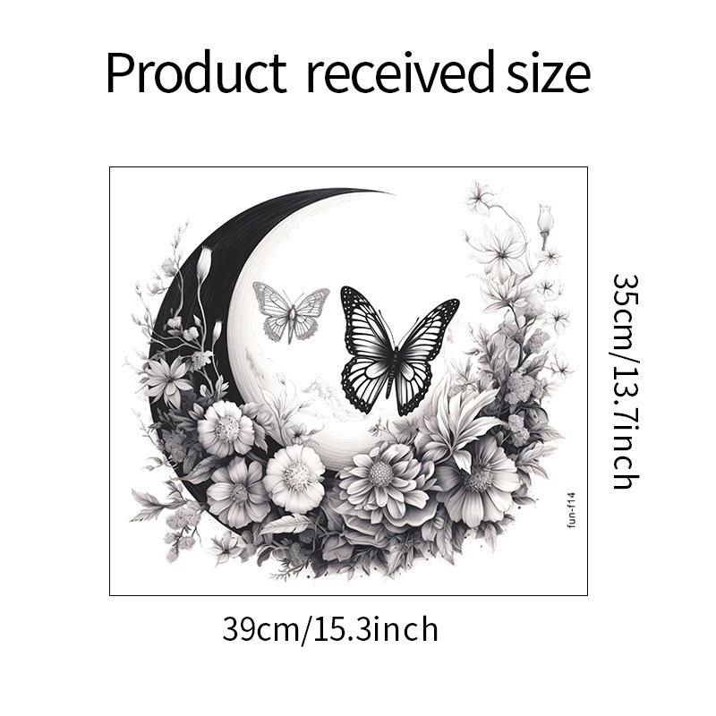 

Fun-f14 Лунный венок Бабочка Спальня Гостиная Домашнее украшение Наклейка на стену 35*39CM/fun-f14
