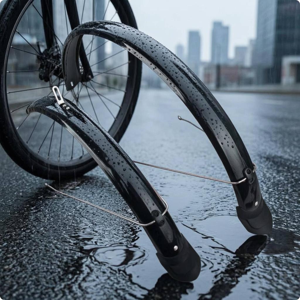 Full Coverage Mudguard Set Mounting Hardware Plastic Bike Mudguards Front And Rear Bike Mudguard Anti-Splash Front Mudguard