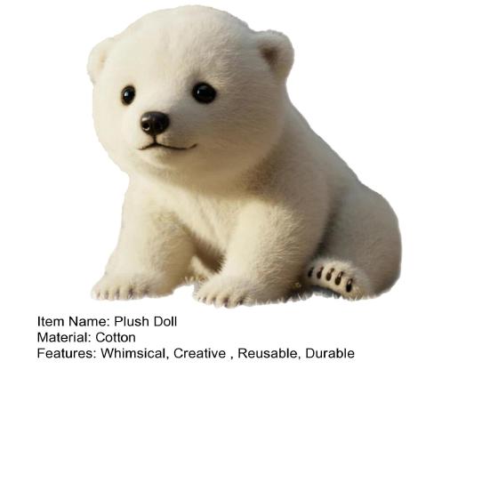 Plyšová panenka ledního medvěda 21/28 cm Krásná rodina Vycpaná uklidňující hračka Měkký a mazlivý plyšák Dárek pro děti