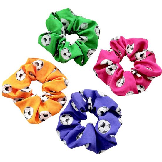 Hair Tie Soccer Themed Pattern Large Size Hair Rope High Elasticity Ponytail Holder Sports Hair Accessories