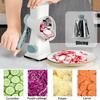 Rotary Cheese Grater Shredder with Handle Handheld Round Mandoline Vegetable Slicer Carrot Shredder Nut Grinder with 3 Replaceable Stainless Steel