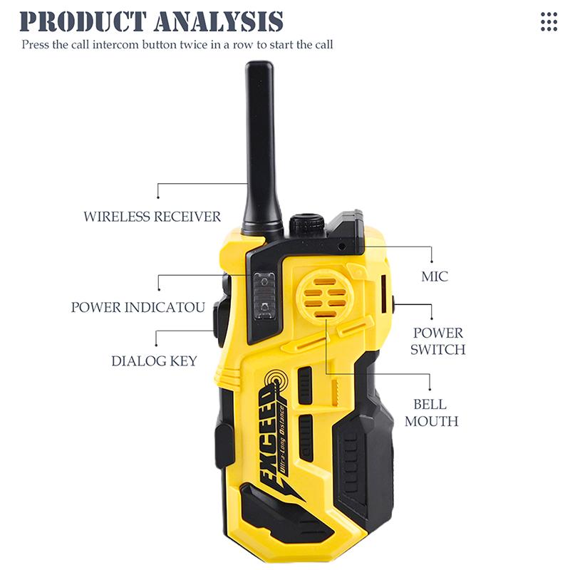 2Pcs Kids Channels 2 Way Radio Toy With Light For Outdoor Sports Camping Climbing Walkie Talkies Long Range Talkies Toys