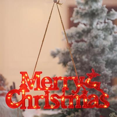 Three-dimensional Christmas Decoration Items RED Panel Waterproof Merry Christmas Letter Lights New Year Perfect