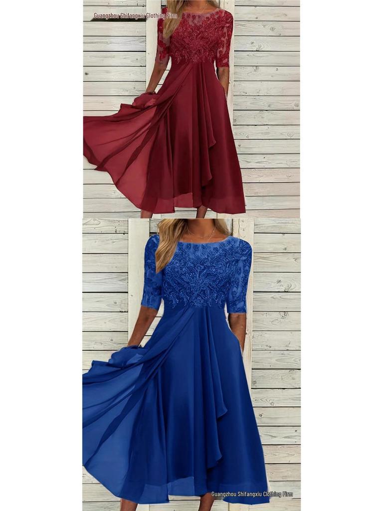 Lace Hollow-Out Long Dress