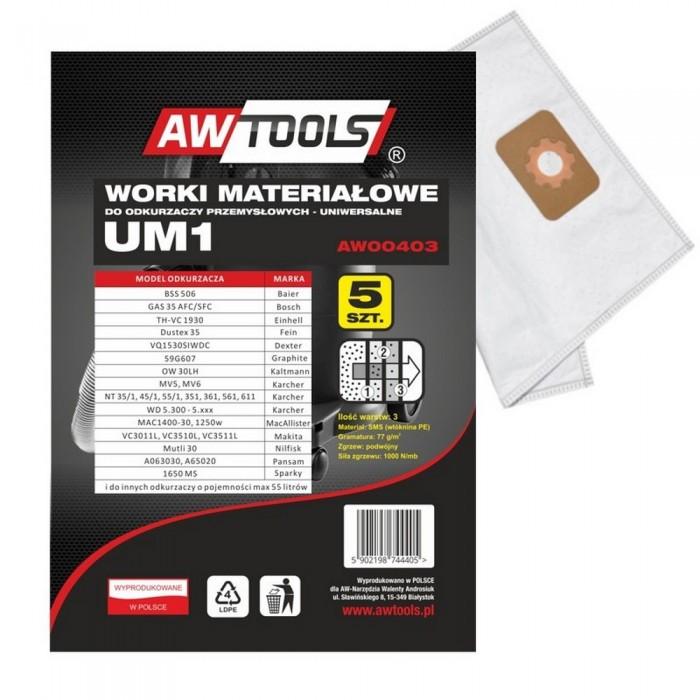AW Tools Microfibre Vacuum Cleaner Bag (Pack of 5)