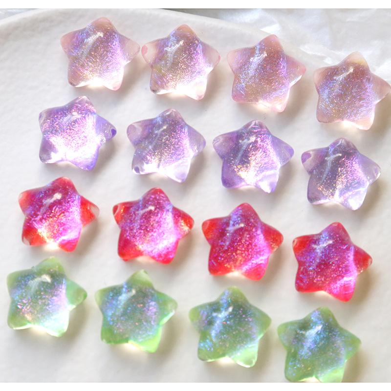 Gradient Color Star Resin Charms Shiny Pentagram DIY for Earrings Hair Clips Phone Case Decor Jewelry Findings