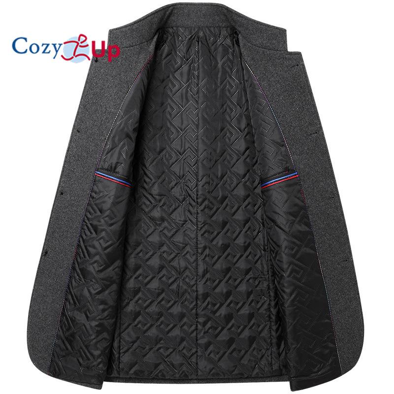 Cozy Up Cappotti per adolescenti Giacca autunno e inverno da uomo Cappotto di lana Giacca con risvolto tinta unita Abbigliamento casual da uomo d'affari lungo