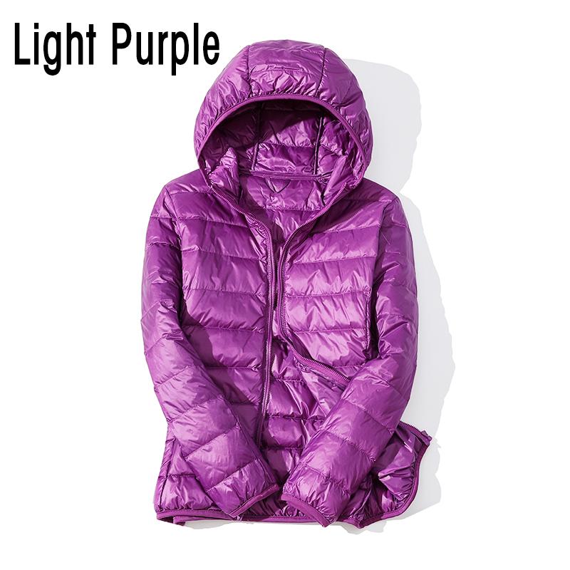 

Down Jacket Ladies Short Thin Thick Warm Slim Temperament White Duck Down Fashion Short Coat 8XL темно-фіолетовий колір