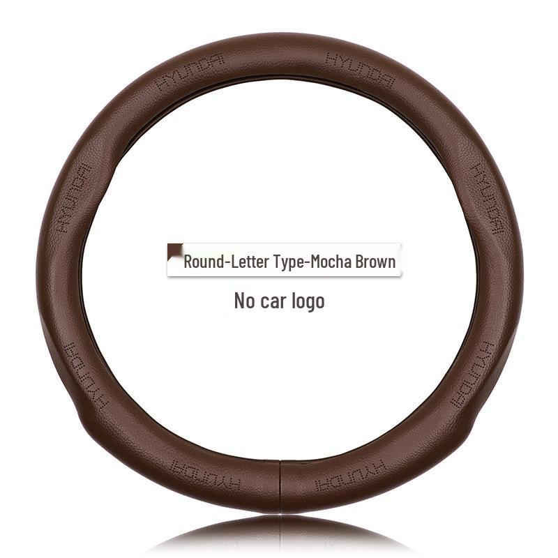 Premium Genuine Leather Steering Wheel Cover for Modern Cars: Mistra, Tucson, Santa Fe, Reina, IX35, IX25, Elantra, Langdong