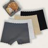 Women's Breathable Seamless Safety Pants, Mid-Waist, Pure Cotton Crotch, Korean Style, Solid Color, Anti-Exposure Underwear.