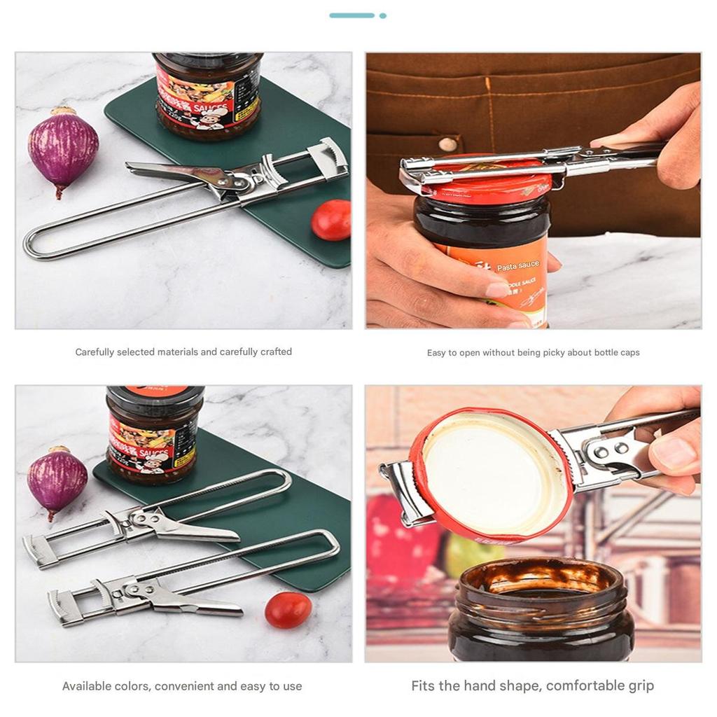 Verstellbarer Multifunktions-Flaschenöffner, Edelstahldeckel, Glasöffner, arbeitssparender Schraub-Dosenöffner für Küchenutensilien
