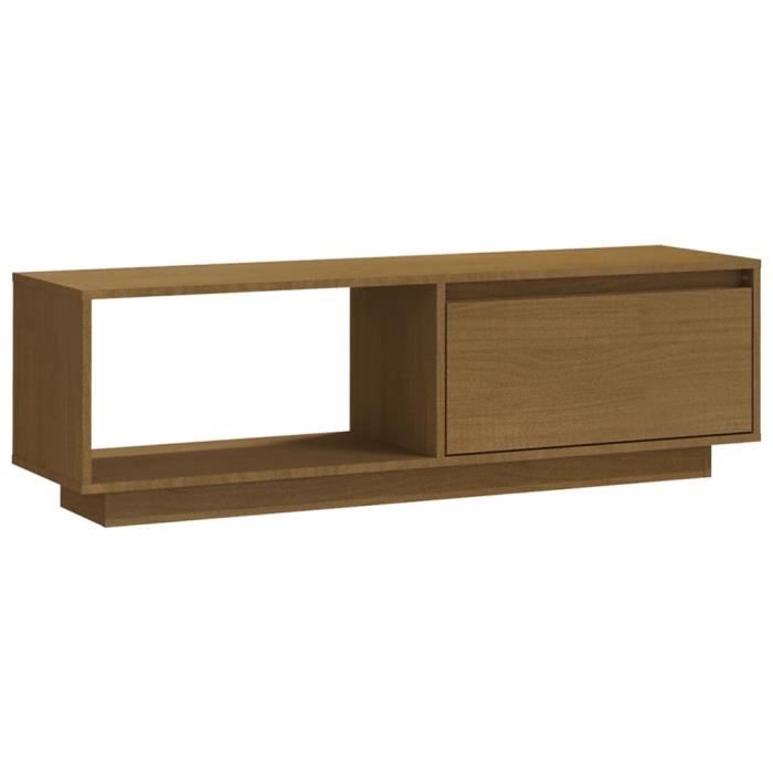 VidaXL Meuble TV Marron miel 110x30x33,5 cm Bois de pin massif