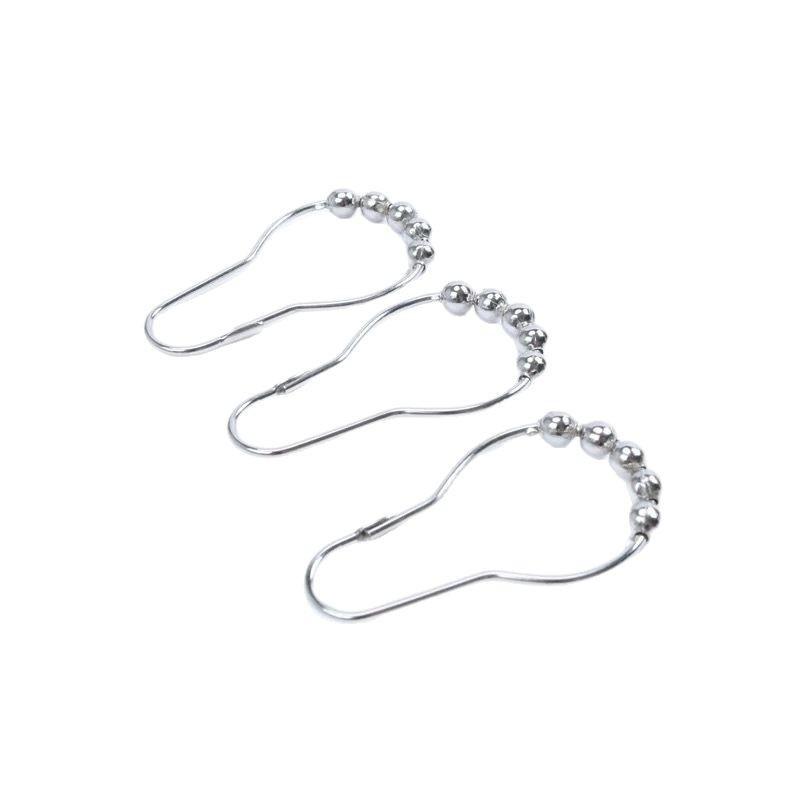 12pcs Rustproof Bath Curtain Rollerball Shower Curtain Rings Hooks 5 Roller Ball Curtain Accessories