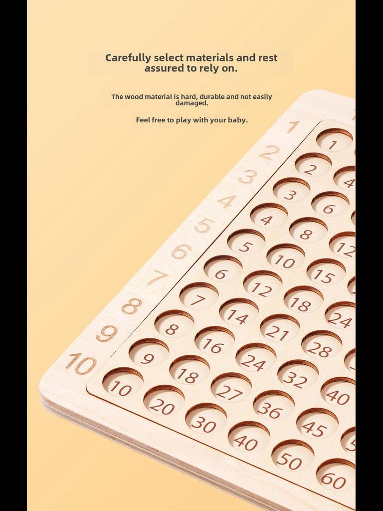Child's Educational Toy: 3-in-1 Multiplication Board for Learning Numbers 1-100