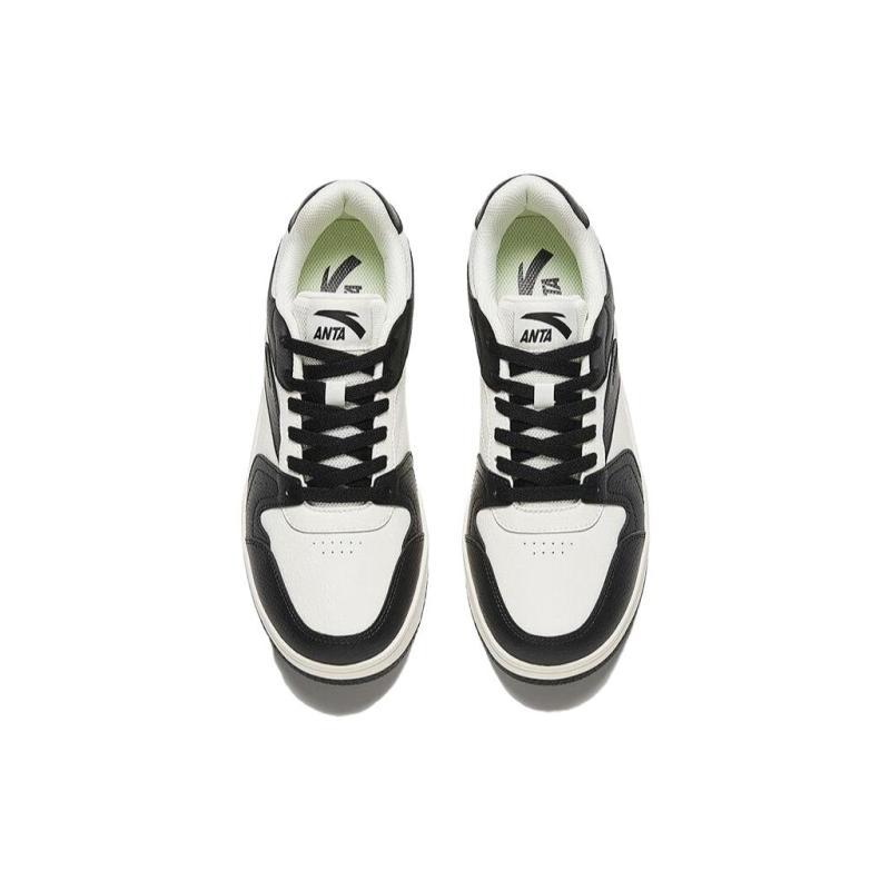 Anta Little Zero Feeling Slip Resistant, Abrasion Resistant, Lightweight Low top Skateboard Shoes Men's Black White Sneakers 912518068F-2