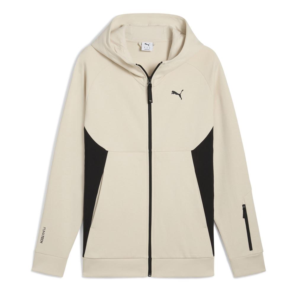 PUMA Pumatech Full-Zip Hoodie Cotton Blend Beige