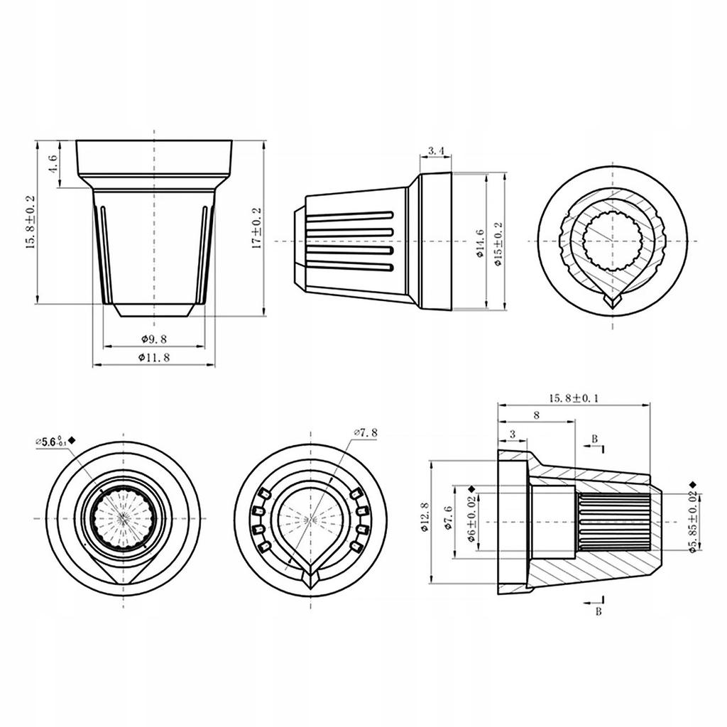 Rosfix 2x Gałka Potencjometru – Oś 6mm Czerwona 15x17mm | Wysoka Jakość Materiału | Ergonomiczny Design I Łatwa Instalacja