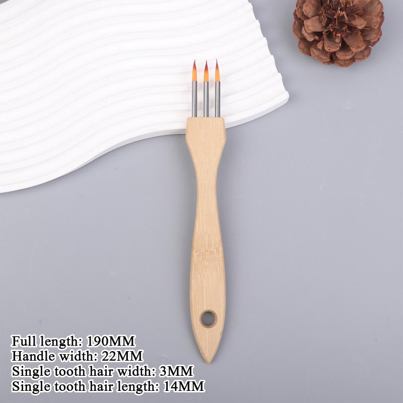 

1/3/6Pcs Wooden Handle Multi-toothed Brush Comb Watercolor Acrylic Brushes Set Artists Drawing Supplies