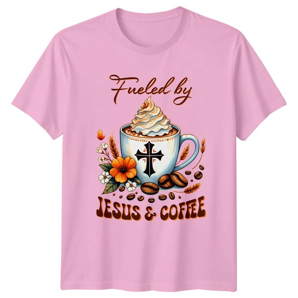Fueled By Jesus And Coffee Unisexs TShirt Coffee Lover Faith