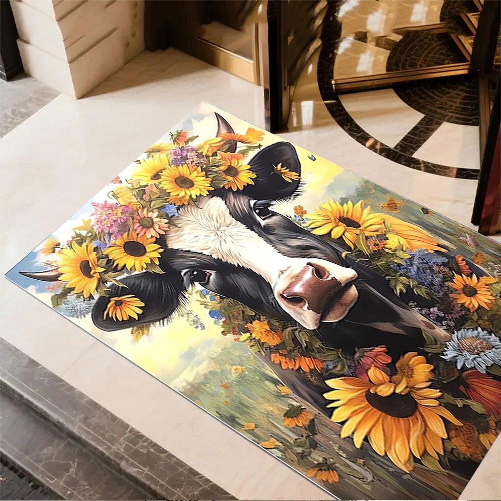 1pc home carpet highland cow design for office decor bedroom gift