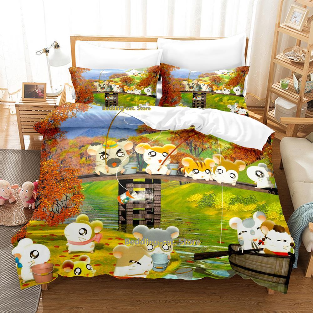 Comforter New Hamtaro Bedding Set Single Twin Full Queen King Size Bed Set Adult Kid Bedroom Three-Piece Suits 3D Print Anime Bed She